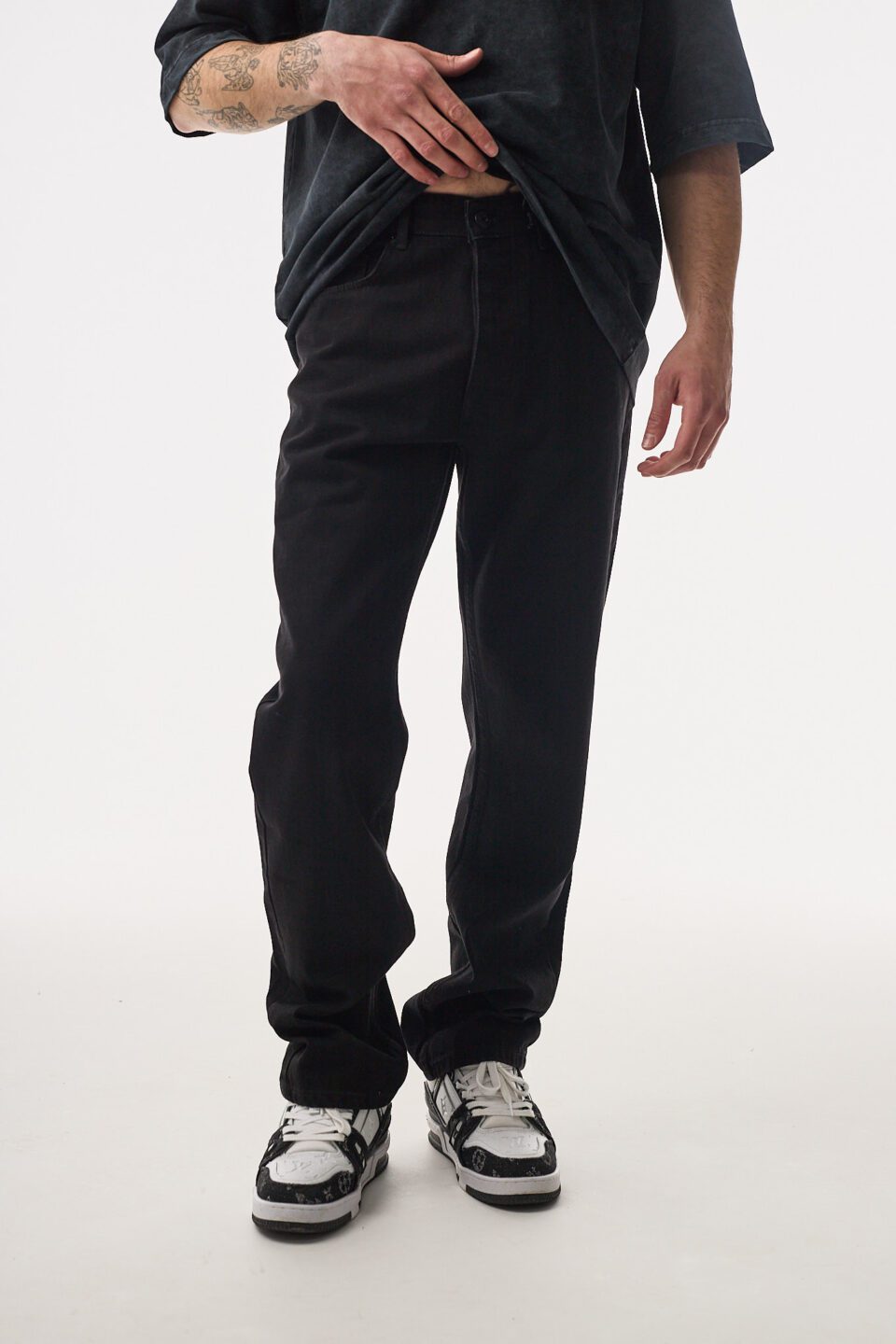 İnsict Siyah Baggy Kot Pantolon