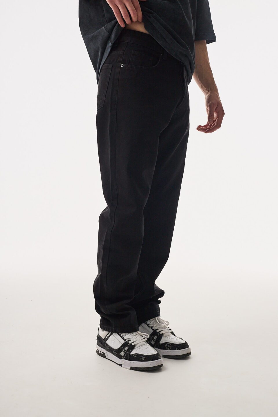 İnsict Siyah Baggy Kot Pantolon