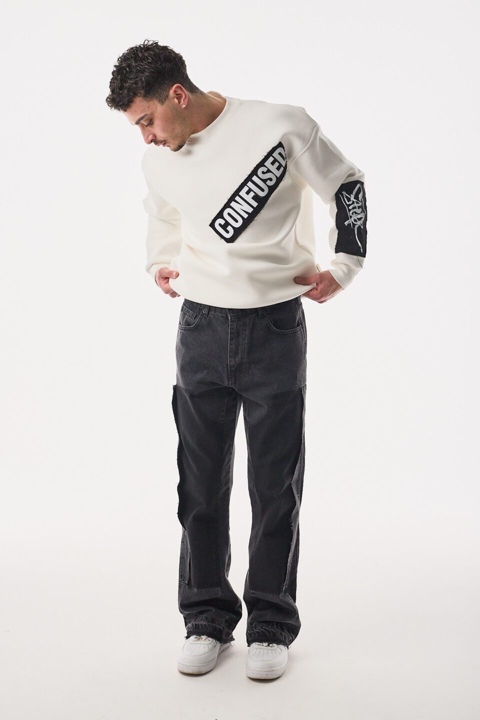 Confused Ekru B Yaka Sweatshirt