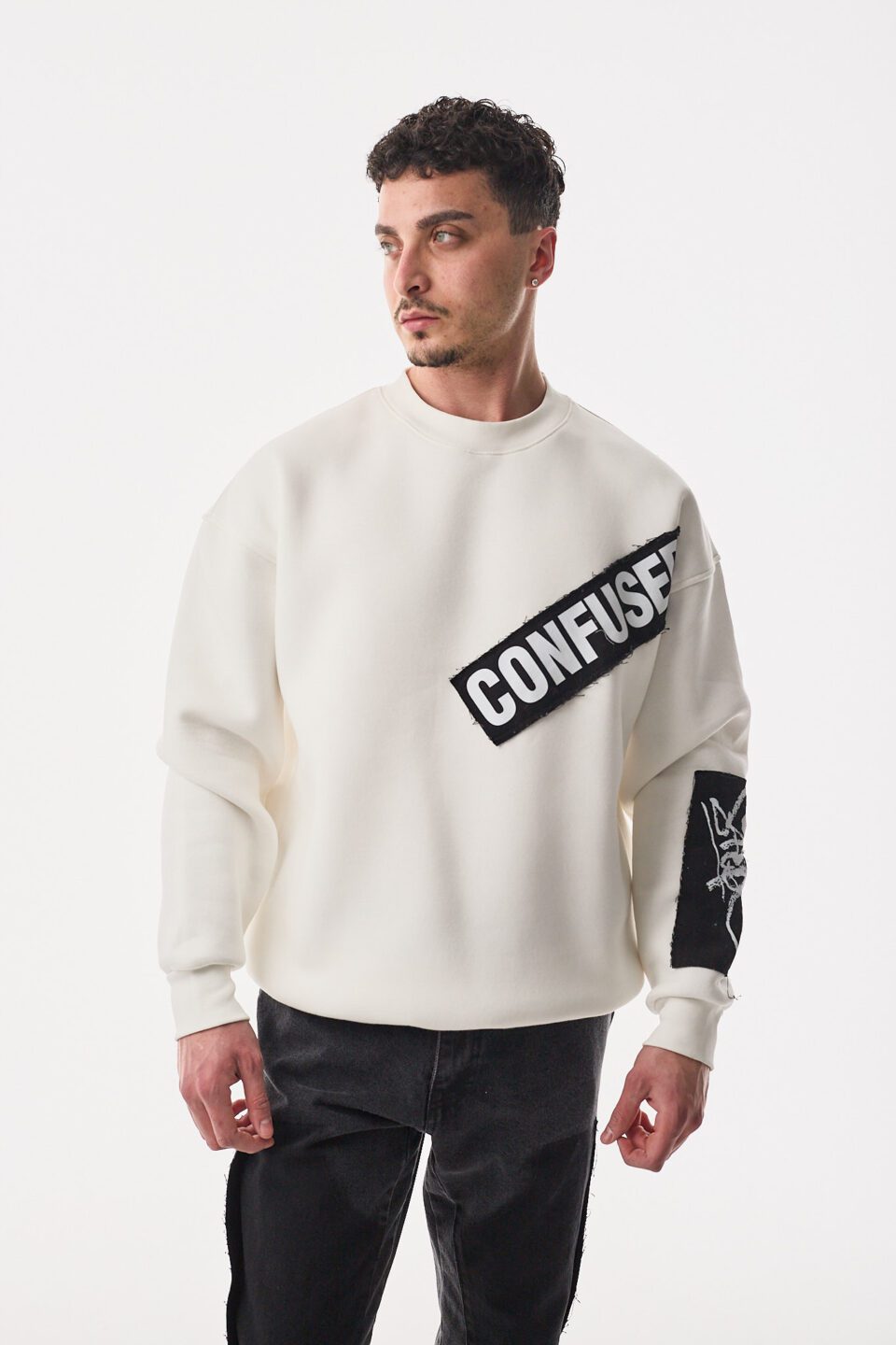 Confused Ekru B Yaka Sweatshirt