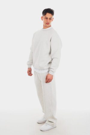 Basic Gri Melanj Sweatshirt
