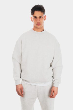 Basic Gri Melanj Sweatshirt