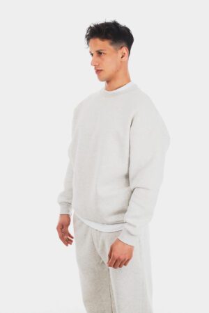 Basic Gri Melanj Sweatshirt