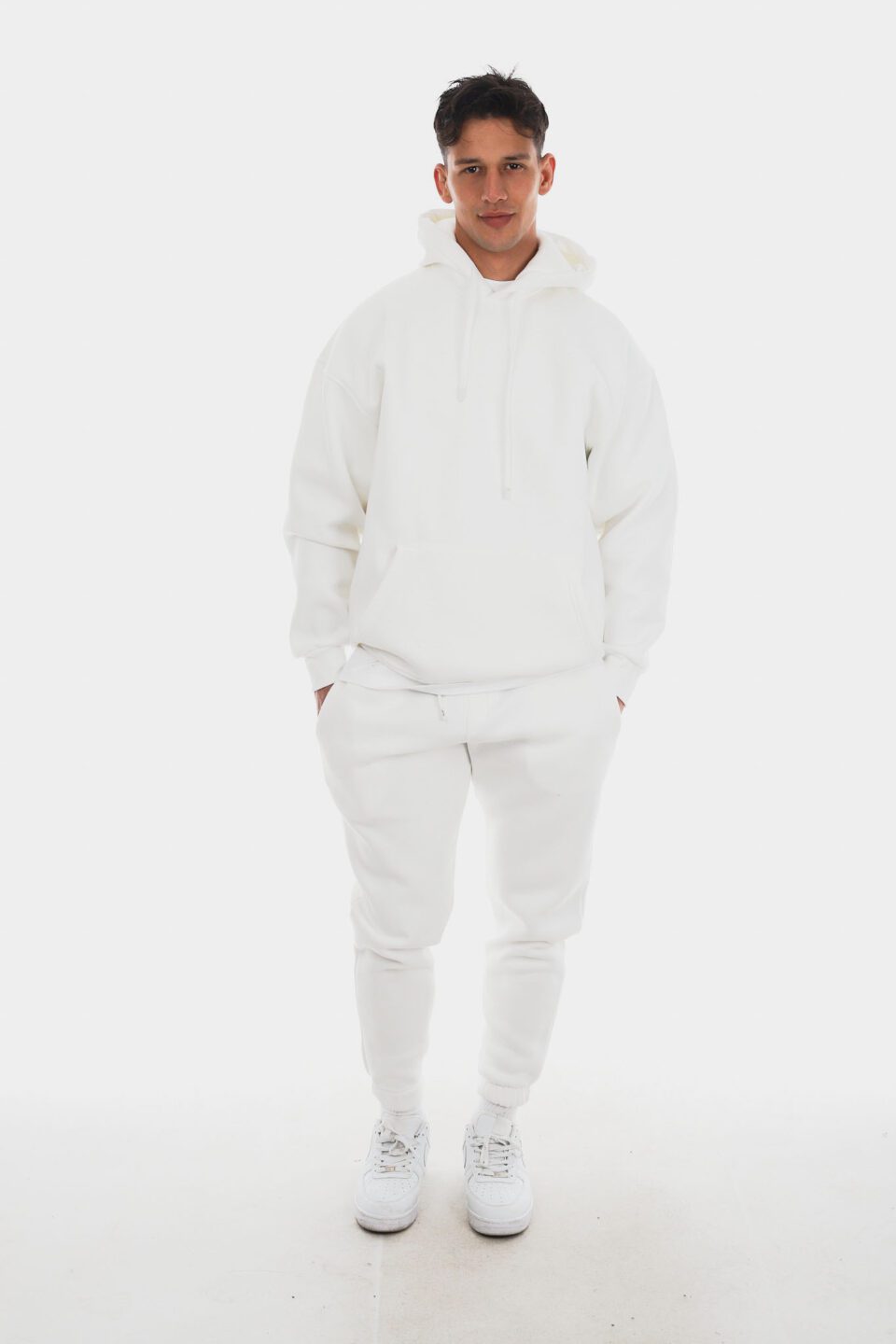 Basic Beyaz Hoodie
