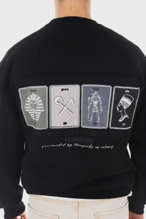Egypt Patch Siyah Sweatshirt