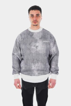 Dijital Baskı Karıncalı Gri Sweatshirt