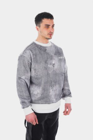 Dijital Baskı Karıncalı Gri Sweatshirt