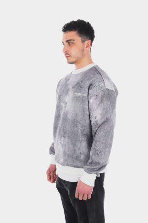 Dijital Baskı Karıncalı Gri Sweatshirt
