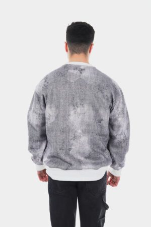 Dijital Baskı Karıncalı Gri Sweatshirt