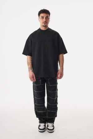 105-Basic-Siyah-Oversize-T-Shirt