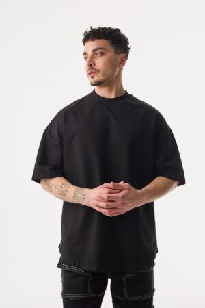 105-Basic-Siyah-Oversize-T-Shirt-5