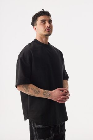 105-Basic-Siyah-Oversize-T-Shirt-7