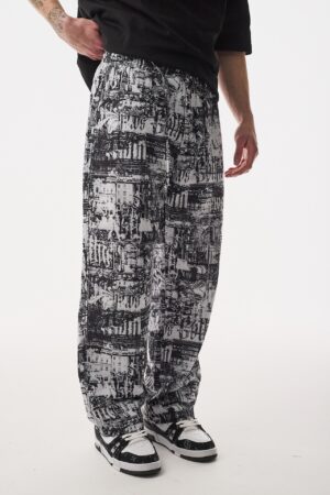 132-Allover-Urban-Siyah-Beyaz-Baggy-Para-t-Pantolon-4