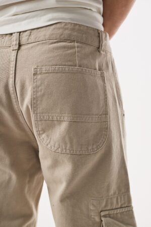 270-Gabardin-Krem-Kargo-Pantolon