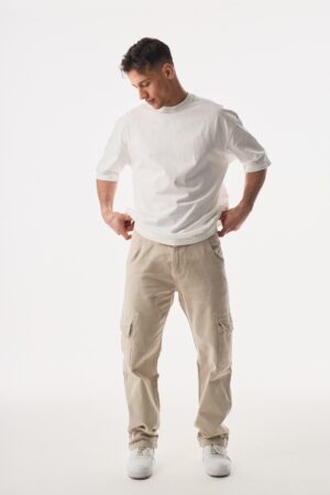 270-Gabardin-Krem-Kargo-Pantolon-4