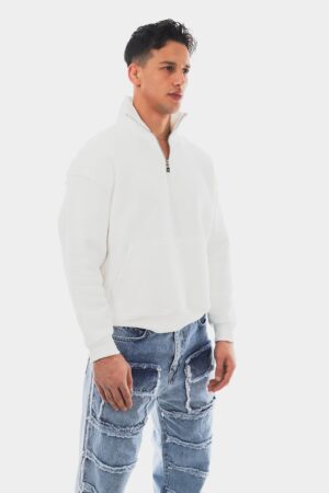 282-Tek-Yaz_-Yar_m-Fermuar-Beyaz-Sweatshirt-3