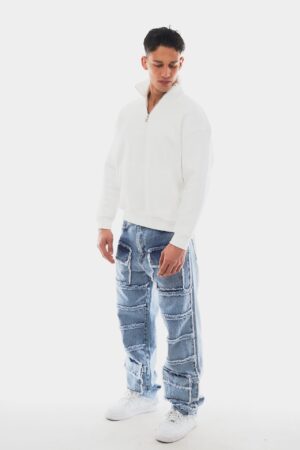 282-Tek-Yaz_-Yar_m-Fermuar-Beyaz-Sweatshirt-4
