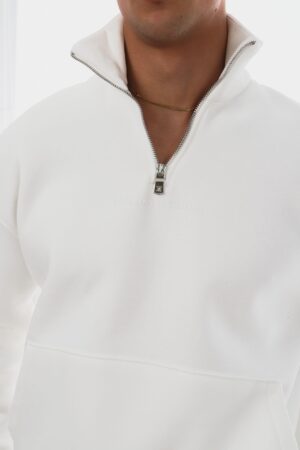282-Tek-Yaz_-Yar_m-Fermuar-Beyaz-Sweatshirt-5