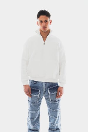 282-Tek-Yaz_-Yar_m-Fermuar-Beyaz-Sweatshirt-6