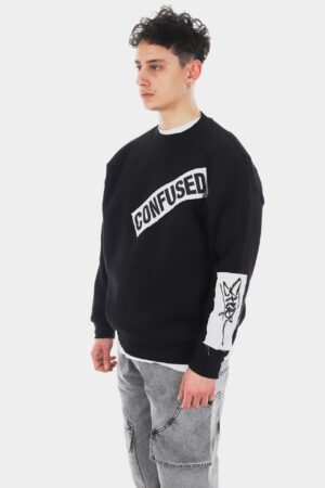 293-Confused-Siyah-B-Yaka-Sweatshirt-2