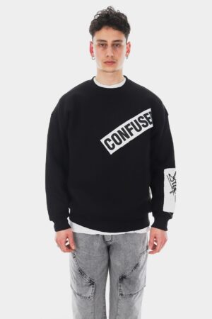 293-Confused-Siyah-B-Yaka-Sweatshirt-4