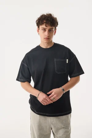 325-410TS001-Rogue-Yumu-ak-Doku-Cepli-Siyah-T-Shirt