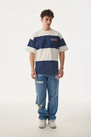 385-410TS018-Posh-Par-al_-Mavi-Beyaz-T-Shirt