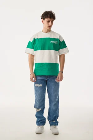 386-410TS019-Posh-Par-al_-Ye-il-Beyaz-T-Shirt