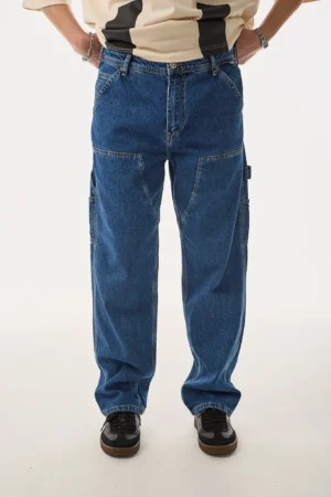 407-410KPT012-Hip-Carpenter-Baggy-Mavi-Kot-Pantolon