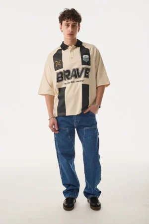 409-410PY002-Brave-Ekru-Polo-Yaka-T-Shirt
