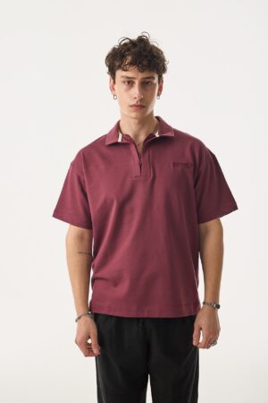 427-410PY006-Blaze-Bordo-Polo-Yaka-T-Shirt